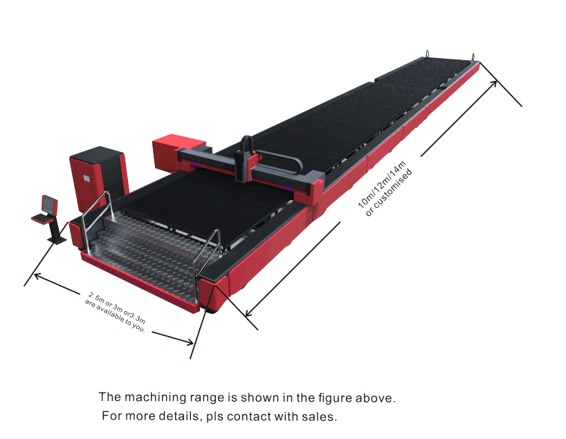 Large-format gantry type laser cutting machine