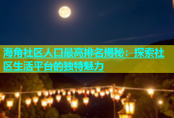 海角社区人口最高排名揭秘：探索社区生活平台的独特魅力